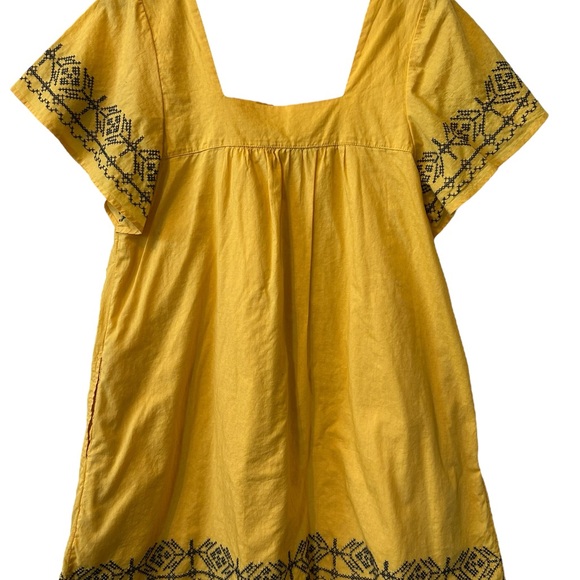 Abercrombie & Fitch dress Small Mini Yellow embroidery Mini Pockets Lined - Picture 1 of 11